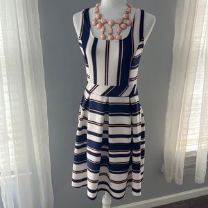Striped Fit & Flare Dress
